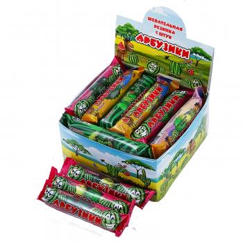 Жевательная резинка 22 мм "Арбузики" по 5 шт/флоу-пак