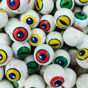 Жевательная резинка 24 мм с принтом "Глазки"