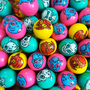 Жевательная резинка 24 мм с принтом "Лунатики"