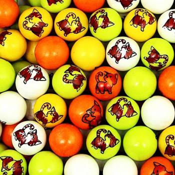 Жевательная резинка 24 мм с принтом "Кошки"