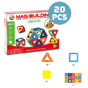 Магнитный конструктор MAG-BUILDING, 20 деталей
